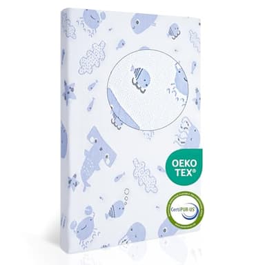 EZKLRWGF Pack and Play Mattress,Dual Sided Premium Memory Foam Pack N Play Mattresses for Baby 38"x26" Breathable Mattress for Pack N Play with Washable Soft Cover