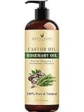 Handcraft Blends Castor Oil with Rosemary Oil - 8 Fl Oz - 100% Pure and Natural - Premium Grade Carrier Oil for Hair Growth, Eyelashes and Eyebrows, Hair & Body