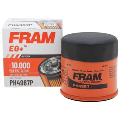 FRAM EG+ PH4967P, 10K Mile Change Automotive Replacement Interval Spin-On Engine Oil Filter for Select Vehicle Models