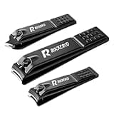 Nail Clippers Set Matte Stainless Steel 3 pcs fingernail Clippers &Slant EDG Toenail Clipper Cutter Metal Case .The Best Gift Nail Clippers for Men and Women