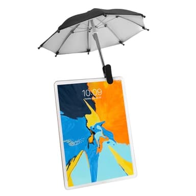 KEUYE Umbrella Sun Shade Compatible with Ipad for Working Outside,Umbrella Compatible with Ipad,Anti-reflective,Black,Portabe Clip,1PC