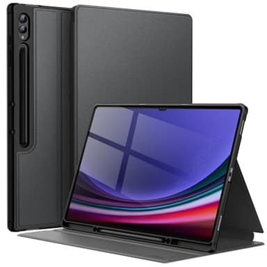 JETech Case for Samsung Galaxy Tab S10 Ultra/Tab S9 Ultra 14.6-Inch with S Pen Holder, Slim Folio Stand Protective Tablet Cover, Multi-Angle Viewing (Black)