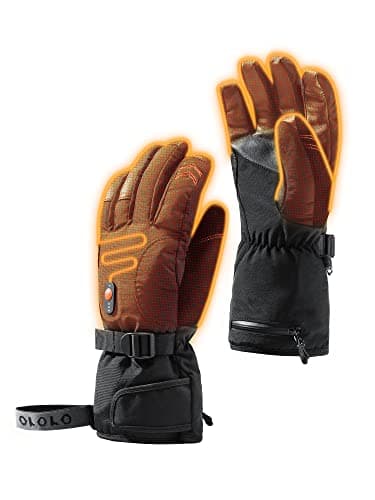 ORORO Heated Gloves for Men and Women, Electric Gloves for Hiking, Skiing, Motorcycle with Battery (Black,L)