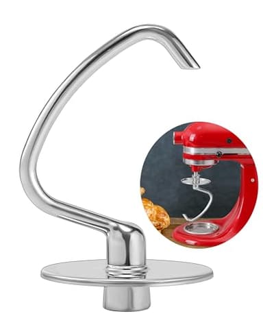 Stainless Steel Dough Hook Attachment for KitchenAid 4.5QT-5 Quart Bowl Tilt-Head Stand Mixer, Rustproof & Dishwasher Safe, Efficient Kneading for Bread, Pizza, Pasta