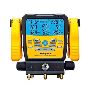 Fieldpiece SM382V Wireless 3-Port SMAN Refrigerant Manifold with Vacuum Gauge – Digital Gauges for HVAC & Refrigeration