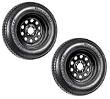 eCustomrim 2-Pack Trailer Tire On Black Wheel Modular Rim ST205/75D15 Load Range C 5 Lug On 4.5 15 x 5-2 Year Warranty w/Free Roadside
