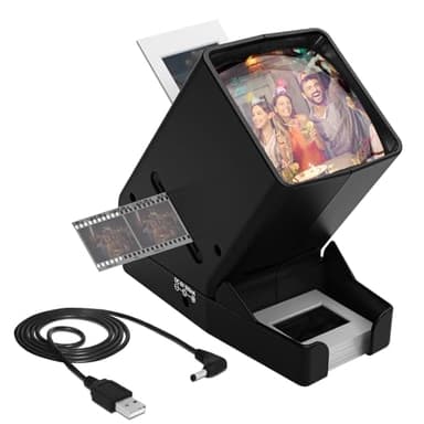 CAMEDAFLX SV-3 35mm Slide & Film Viewer-Slide Viewer with 3X Magnification and LED-Lighted Viewing for 35mm Slides and Film Negatives,USB or Battery Powered.(Include USB Cable)