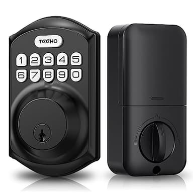 TEEHO TE001 Keyless Entry Door Lock with Keypad - Smart Deadbolt Lock for Front Door with 2 Keys - Auto Lock - Easy Installation - Matte Black