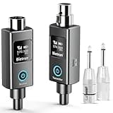 Bietrun Wireless XLR Transmitter Receiver, Wired to Wireless Mic XLR Adapter, UHF 230ft Range, 30 Channels, Receiver with Bluetooth, XLR to 1/4'' Adapter, for Dynamic/Condenser Mics, Audio Interface