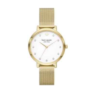 Kate Spade New York Women's Monterey Three-Hand Gold-Tone Stainless Steel mesh Band Watch