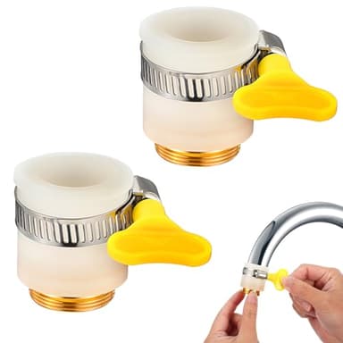Wanmu 2Pcs Adjustable Faucet Adapter for Faucets, Universal Fits 13-25mm Outer Diameter, Faucet Tap Quick Connector Kit for Countertop Common Faucet Mount Water Filters