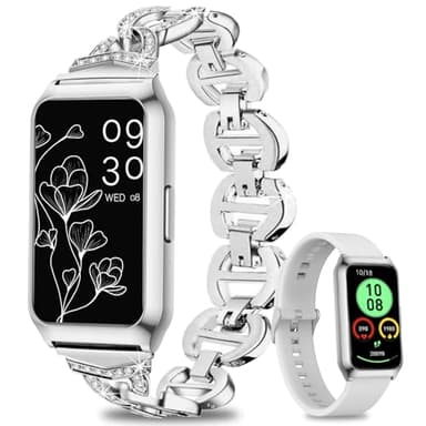 GADIXY Smart Watch,Fitness Tracker Watch 7 Day+ Battery with Heart Rate/Step Counter/Calories/spO2/Sleep Monitor,IP68 Fitness Smart Watches for Women Android&iOS Silver