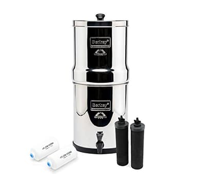 Royal Berkey Gravity-Fed Water Filter System 3.25 Gallon with 2 Black Berkey Elements, 2 PF-2 Fluoride and Arsenic Reduction Elements