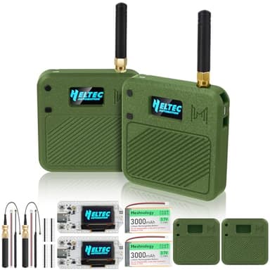 Meshnology 2 Set ESP32 LoRa V3 Development Board with 915MHz Antenna + 3000mAh Battery + Meshtastic Case, ESP32-S3 SX1262 Integrated WiFi Bluetooth OLED Display for Arduino LoRaWAN IOT (N32, Green)