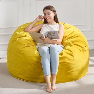 Hobestluk 3FT Bean Bag Chair Giant Bean Bag Chairs for Adults Large Bean Chairs with Removable Cover, Beanbag Chair with Filler, Adult Bean Bag Chairs for Living Room, Bedroom