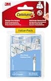 Command 17065CLRVPES Clear Hooks & Strips Plastic Medium 6 Hooks & 8 Strips/Pack