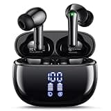 HUIFU Wireless Earbuds Bluetooth Headphones, Ear Buds with Deep Bass, 40H Long Playtime, Power Display, IPX7 Waterproof in Ear Earphone with Mic for Phone Tablet Sports Workout, Black