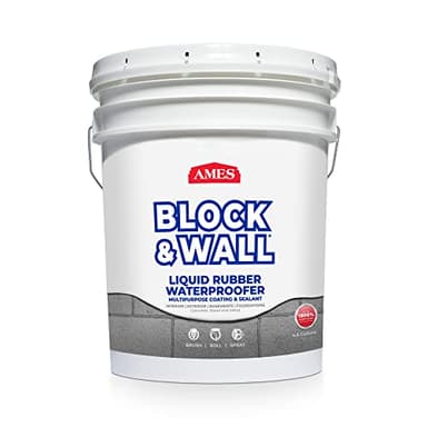 AMES Block & Wall | High Strength Elastomeric Liquid Rubber, 5 Gallon White