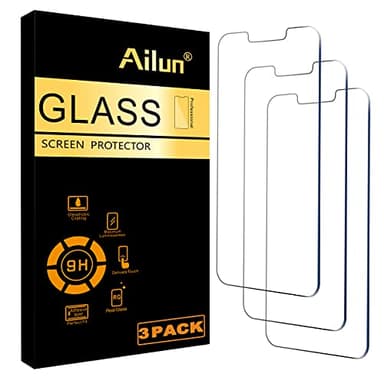 Ailun Screen Protector for iPhone 17e / iPhone 16e / iPhone 14 / iPhone 13 / iPhone 13 Pro [6.1 Inch] Display 3 Pack Tempered Glass, Case Friendly [Not for iPhone 16 6.1 Inch]
