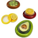 4 PCS Silicone Fruit and Vegetable Storage,Containers Avocado Saver for Fridge Anti-Oxidation Onion Box,Reusable Lemons Holder With Lid Stretch Tomato Keep Fresh