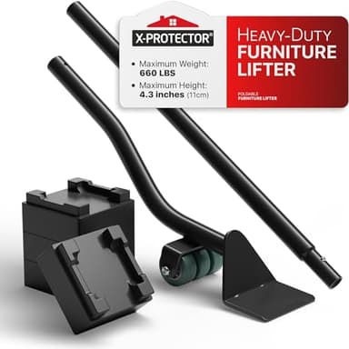 X-Protector Furniture Lifter Tool - Premium Furniture Jack Lifting Tool to Lift Furniture Easily - Appliance Lifter with 4.3" Adjustable Height - Ideal Jack to Lift Furniture Easily with No Effort