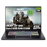 Acer Chromebook Plus 516 GE Cloud Gaming Laptop (16" QHD 120Hz, Intel 10-Core 5 120U(＞i5-1235U) 8GB RAM, 512GB SSD, NVIDIA GeForce NOW, 2TB Cloud Storage) RGB Backlit, 1080p Webcam, WIFI 6E, Chrome OS