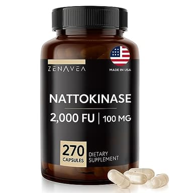 Zenavea - Nattokinase Supplement - 2000 FU of Enzyme - 270 Capsules of Nattokinase 100mg - Gluten Free, Non-GMO, Vegan
