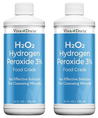 Viva Doria Hydrogen Peroxide 3 Percent, Food Grade, 3% Hydrogen Peroxide Food Grade, 16 Fluid Ounce (2 Pack)
