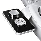 SAMODRA Bidet Attachment, Non-Electric Cold Water Bidet Toilet Seat Attachment with Pressure Controls, Retractable Self-Cleaning Dual Nozzles for Frontal & Rear Wash - Black