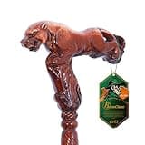 BeneCane Handmade Wooden Walking Cane for Men and Women, Detachable Leopard Handle Walking Stick, Fashionable Unisex Cane with Ergonomic and Comfort Grip Handle.