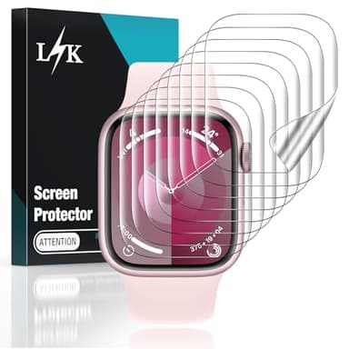 L K LϟK 8 pack TPU Screen Protector for Apple Watch Series 9 8 7 41mm - Self-Healing Anti Scratch 0 Bubble HD Touch Sensitive Upgrade Flexible Film for iWatch S9 41mm