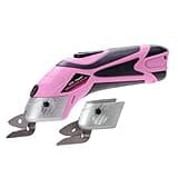 Pink Power Cordless Electric Scissors Fabric Cutter for Crafts, Box, Sewing, Carpet, & Scrapbooking - Heavy Duty Professional Rotary Shears Cutting Tool - Automatic Cardboard Cutter Fabric Scissor