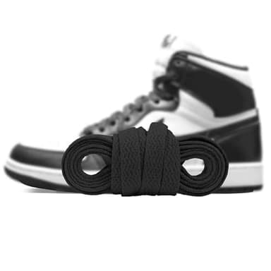 Proof Culture | Compatible with Jordan Models 1-8 Laces | Premium Flat Black Cotton Shoe Laces Replacement for Jordan Laces and Air Force Laces (Black, 54")