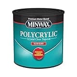 1/2 pt Minwax 25555 Clear Polycrylic Water-Based Protective Finish Gloss
