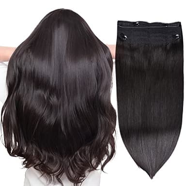 Halo Hair Extensions Real Human Hair - Nature Black, Halo Extensions Human Hair 14inch 70g