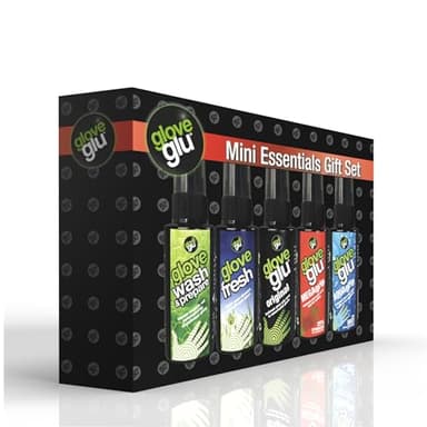 Gloveglu Mini Essentials Goalkeeper Glove Care Gift Set, Includes Original MEGAgrip, Aquagrip, Glove Fresh - Ultimate Set (5x 50ml)