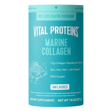 Vital Proteins Marine Collagen Peptides Powder Supplement for Skin Hair Nail Joint - Hydrolyzed Collagen - 12g per Serving - 7.8 oz Canister