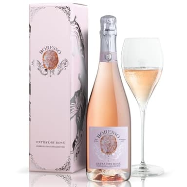 Boresso Extra Dry 0.0% ABV Non-Alcoholic Sparkling Rosé Wine With Gift Box Alcohol-free Champagne Alternative Dealcoholized From Italy 750ml