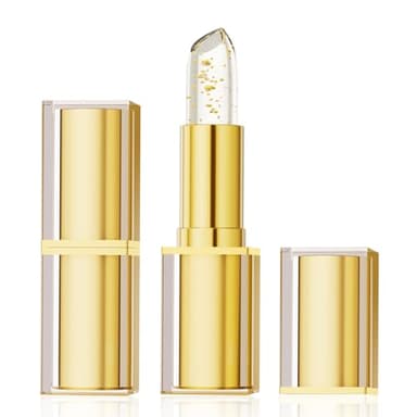 Xiuxixu Transferproof Color Changing Lipstick,Crystal Jelly Lipstick Temperature Color Change lip Gloss,Gold Foil PH Lipsticks Color Changing for Women,Long Lasting & Moisturizing Tinted Lip Balm