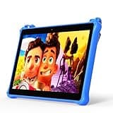 PRITOM 10 inch Kids Tablet Android 13 Tablet with Lanyard 64GB, Quad-Core, HD IPS Display, WiFi, Dual Camera, Toddler Tablet for Kids Age 3+ (Blue)