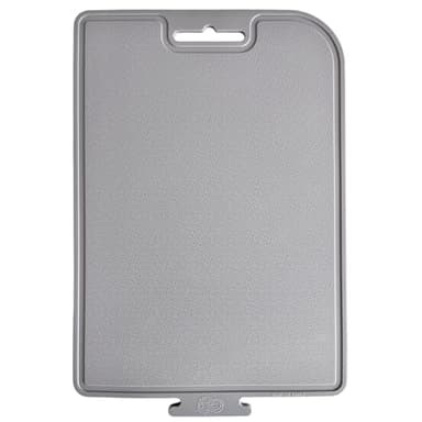 cozymomdeco Korean Made Thick Silicone Double-Sided Usable Cutting Board 14.3" x 9.7" Foldable Design Drip Groove Grip Handle Dishwasher Safe Gray Color 1PCS Gift for Mom (Gray) Stocking Stuffer