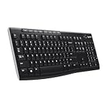Logitech K270 Wireless Keyboard for Windows, 2.4 GHz Wireless, Full-Size, Number Pad, 8 Multimedia Keys, 2-Year Battery Life, Compatible with PC, Laptop, Black