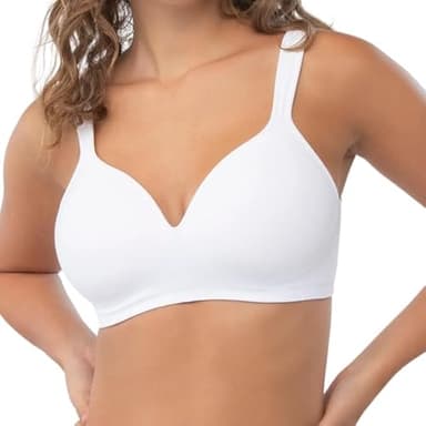 Underoutfit Perfect Neckline Everyday Wireless Bra - Comfy Women's Without Underwire White