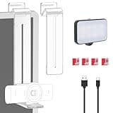TOCCOOL Center Screen/Middle Screen Webcam Mount with Video Conference Light, Position Webcam Anywhere on Monitor, Laptop Screen, Compatible with Logitech MX Brio, C920x, C922, C930 Webcams