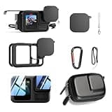 AAIOOEA Accessories Kit Compatible with Go Pro Hero 13 Black Including Impact Resistant Silicone Sleeve Screen Protector Battery Cover Lens Cap Lanyard and Storage Bag for GoPro Hero 13