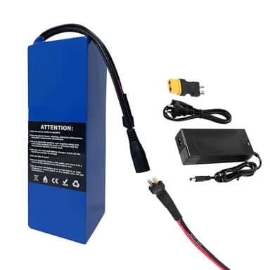 FoteGlewaBi 8AH 36V Lithium Battery, 36 Volt 8000mAh Rechargeable Lithium-ion Battery with Charger, T-Plug to XT60 Connector, Charging Cable, for 200W -500W