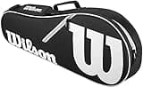 Wilson Advantage II Triple Tennis Racket Bag - Black/White, Holds up to 3 Rackets