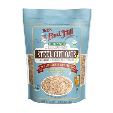 Bob's Red Mill Organic Steel Cut Oats, 24oz (Pack of 1) - Non GMO, Whole Grain, Vegan, Kosher