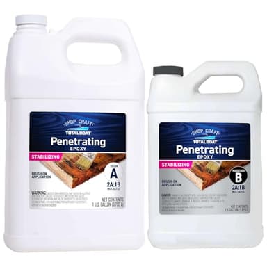 TotalBoat Clear Penetrating Epoxy Wood Sealer Stabilizer for Rot Repair and Restoration (1.5 Gallon, Traditional)