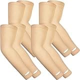 Janmercy 4 Pairs Protective Arm Sleeve for Thin Skin Elderly Skin Protector Sleeve Bruising Abrasions Arm Protection Sleeve(Nude)